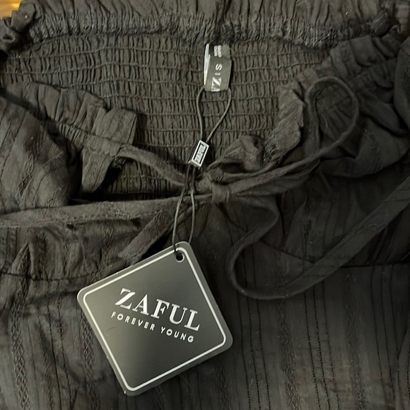 Zaful Off the Shoulder Puff Sleeve Smocked Bodycon Dress - Picture 2 of 4